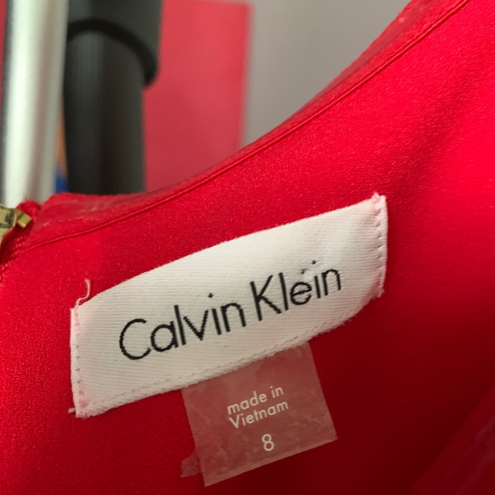 Calvin Klein Red Pencil Skirt Dress - 8 - Picture 4 of 4